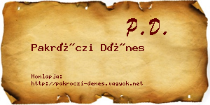 Pakróczi Dénes névjegykártya